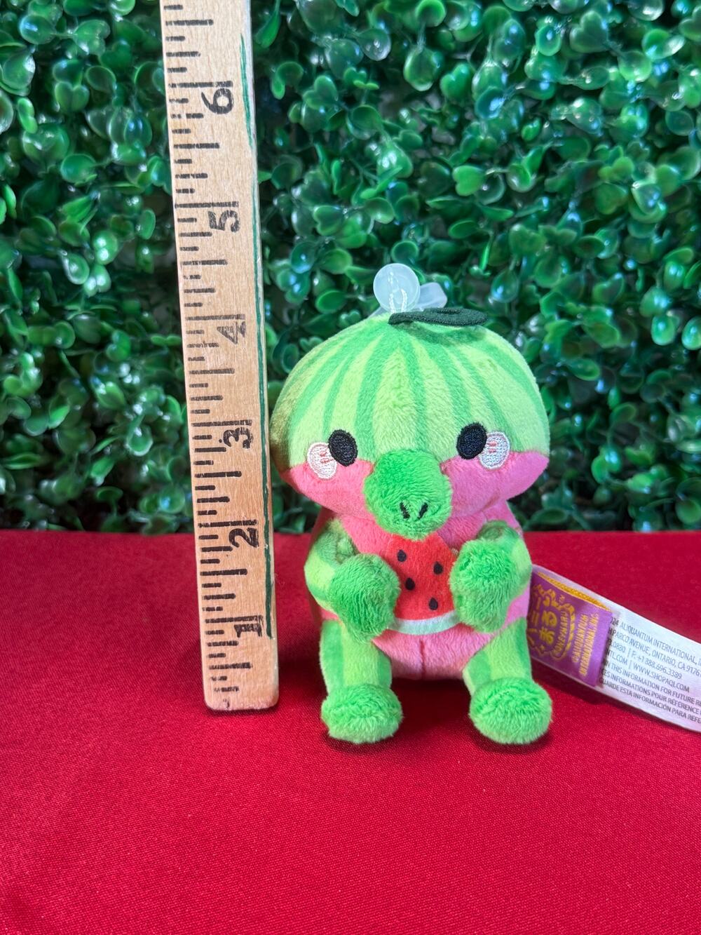Honeymaru Watermelon Clip Plush Green Pink Fruitimal Keychain Mini Stuffed Toy
